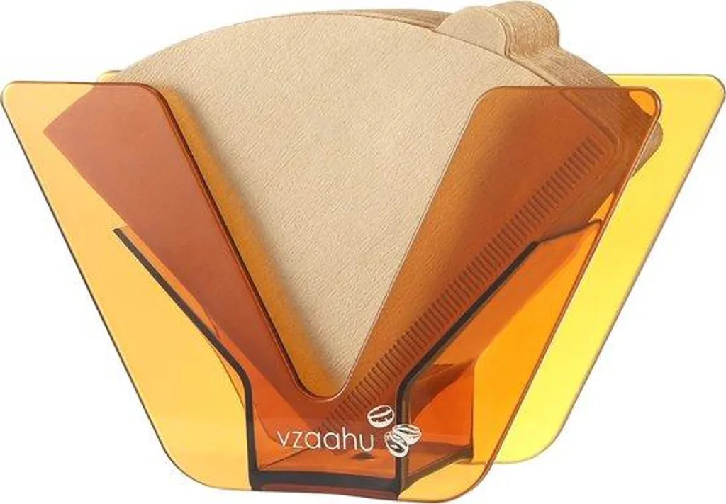 Porte-filtres à café marron avec 100 filtres en papier inclus - Set de 101