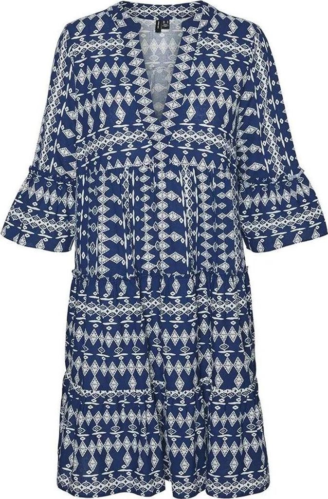 Vero Moda Dicthe 3/4 Exp Kurzes Kurzarmkleid Blau M / Tall Damen Blau M