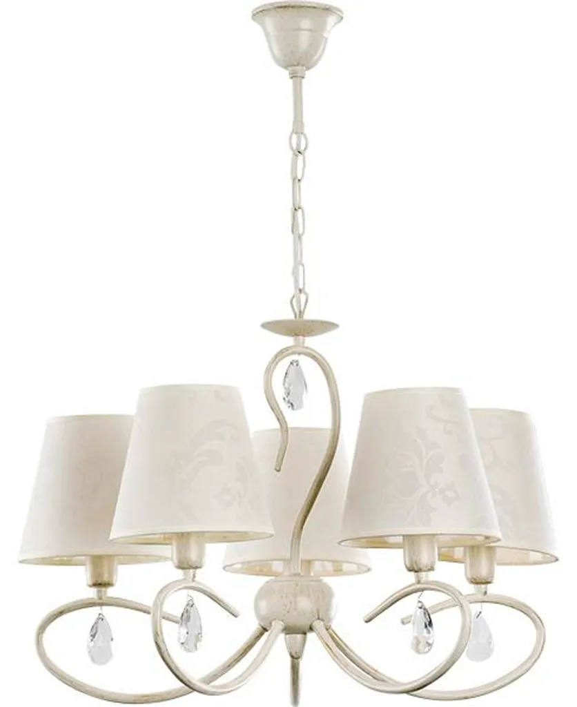 ALFA Lampe à Suspendre BALI WHITE 5x E14 : Lustre Chic Blanc au Design Épuré