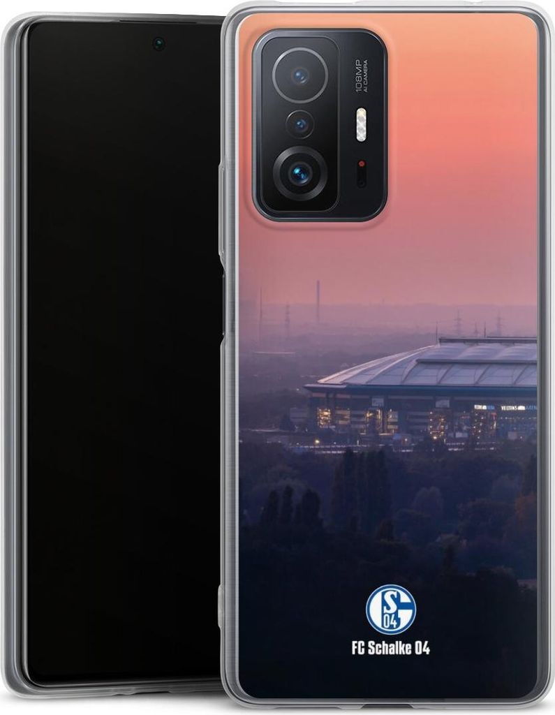 DeinDesign Slim Hülle für Xiaomi 11T 5G Silikon Case Ultra Dünn Handyhülle FC Schalke 04 Offizielles Lizenzprodukt Stadion