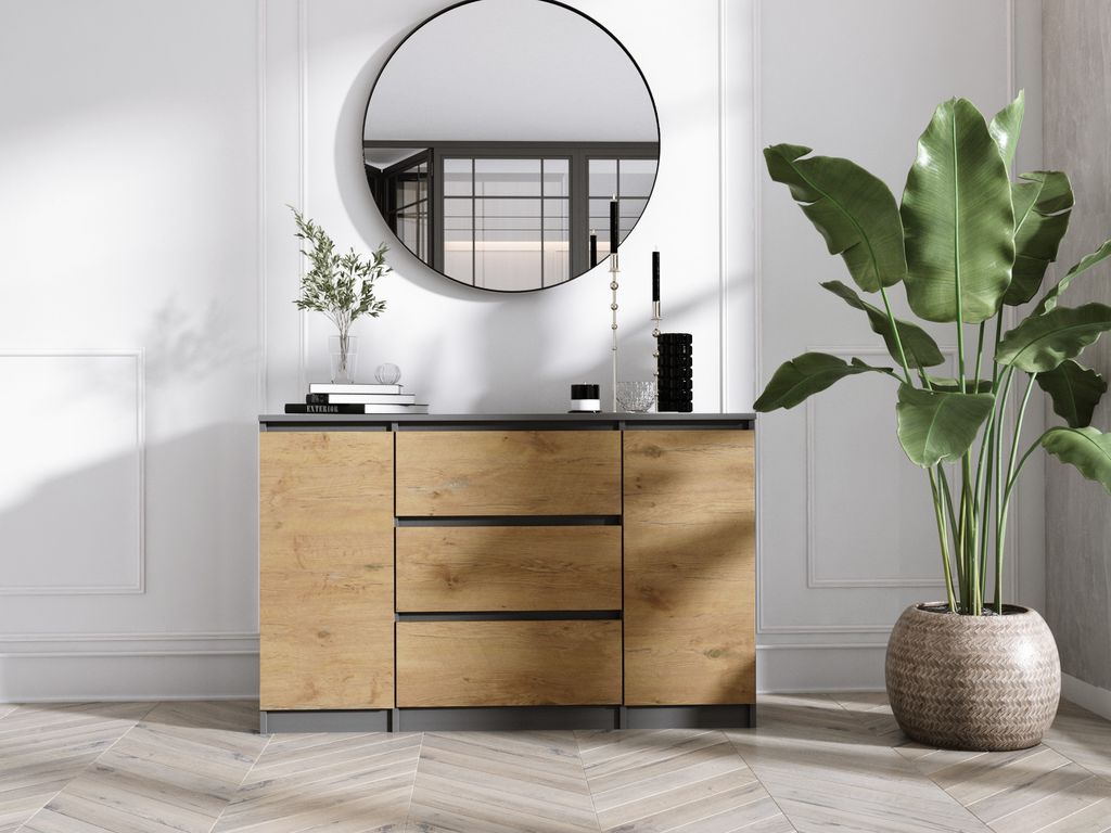 Komoda, antracit, dub Lancelot, 120 x 78 x 39 cm, 2 Obrázok produktu 5