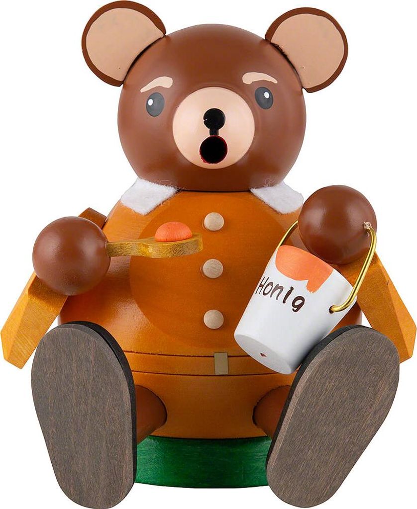 Bär sitzend - Kugelrauchfigur (13cm) Räuchermann von Richard Glässer