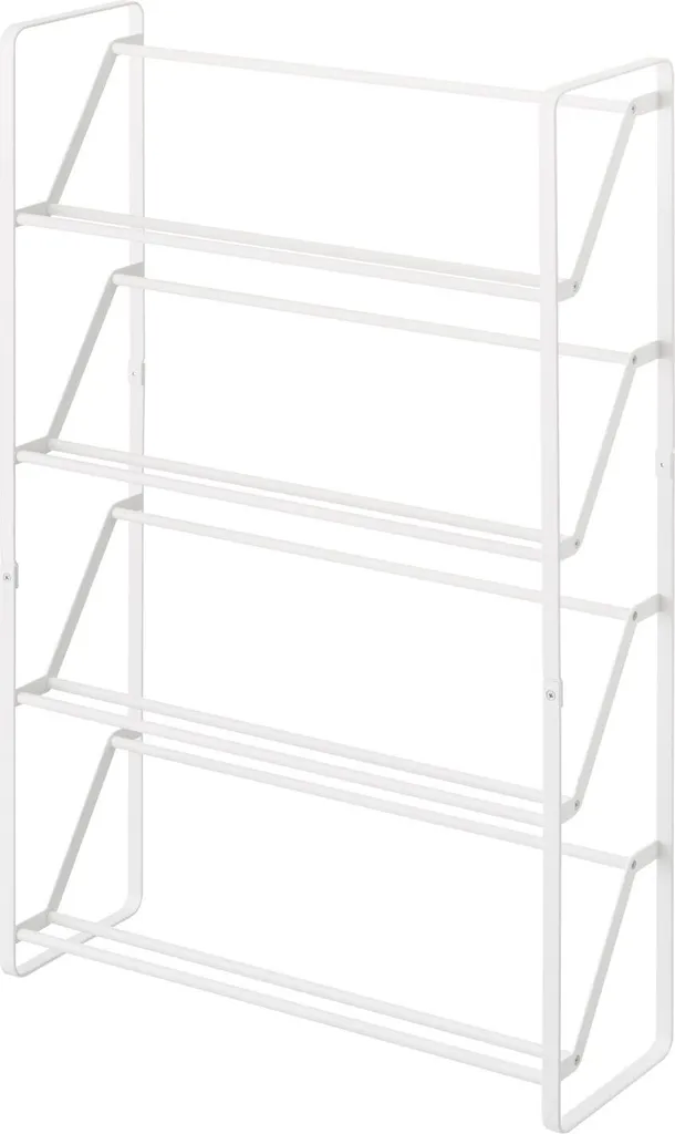 YAMAZAKI FRAME Meuble à chaussures 4 niveaux L53 cm blanc design métal