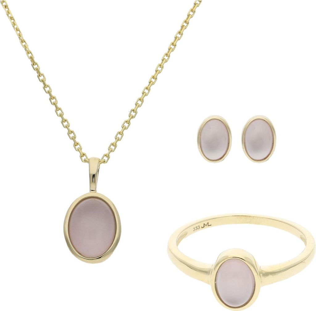 JuwelmaLux Set 333 Gold mit Rosenquarz JL39-11-0497