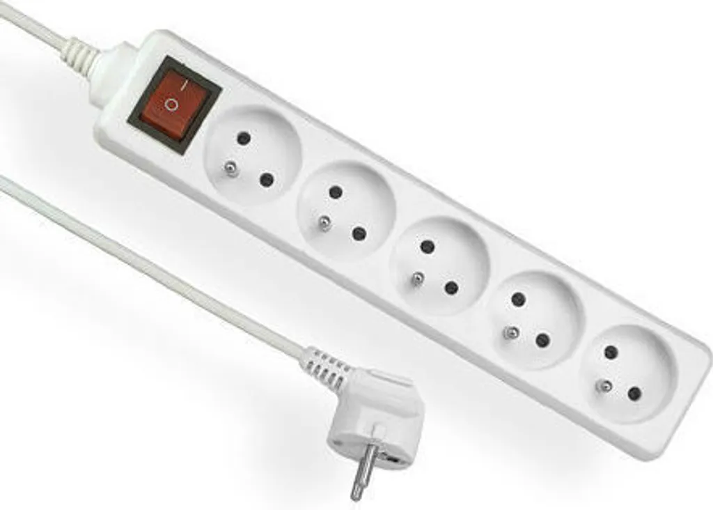 Ciabatta Elettrica Sicura 5 Metri Elgotech EPS-505W 5 Vie Bianco