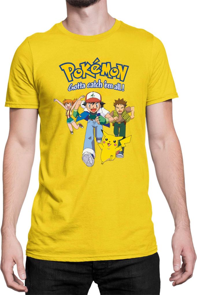 Herren T-Shirt Japan Manga Anime Comics Pokemon 010, Man M / Gelb