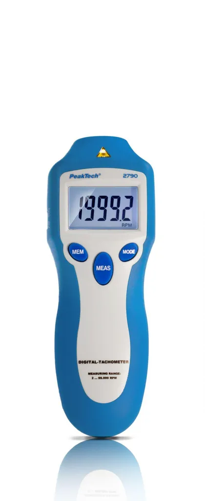 Tachymètre PeakTech 2790 haute résolution 0,1 tr/min et laser de précision