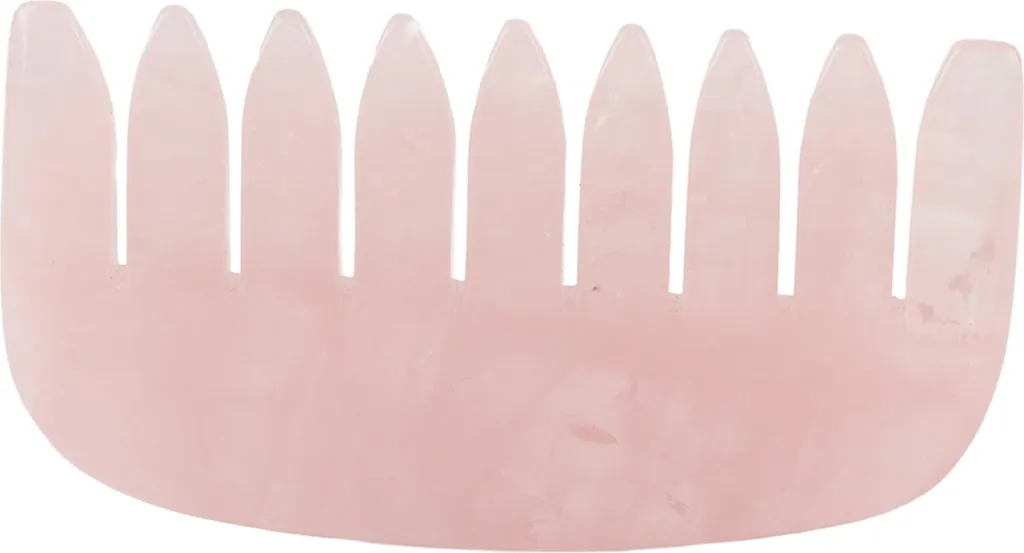Quartz Rose Grattoir de Massage Guasha Lisse pour Soins du Visage et Corps