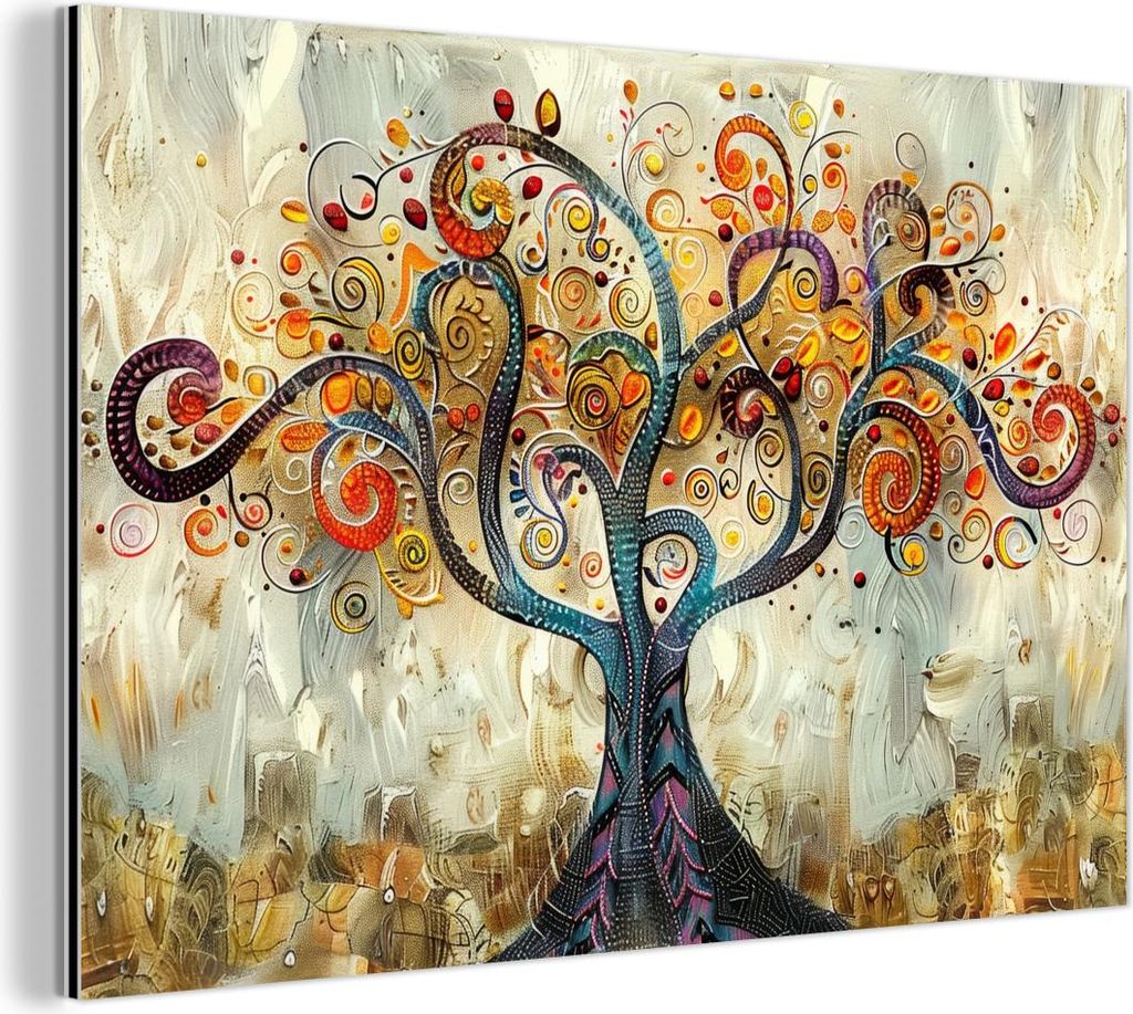 MuchoWow Wanddekoration Metall Metallbild Wandkunst 60x40 cm Baum - Kunst - Modern - Natur MuchoWow Aluminium Gemälde - Gemälder