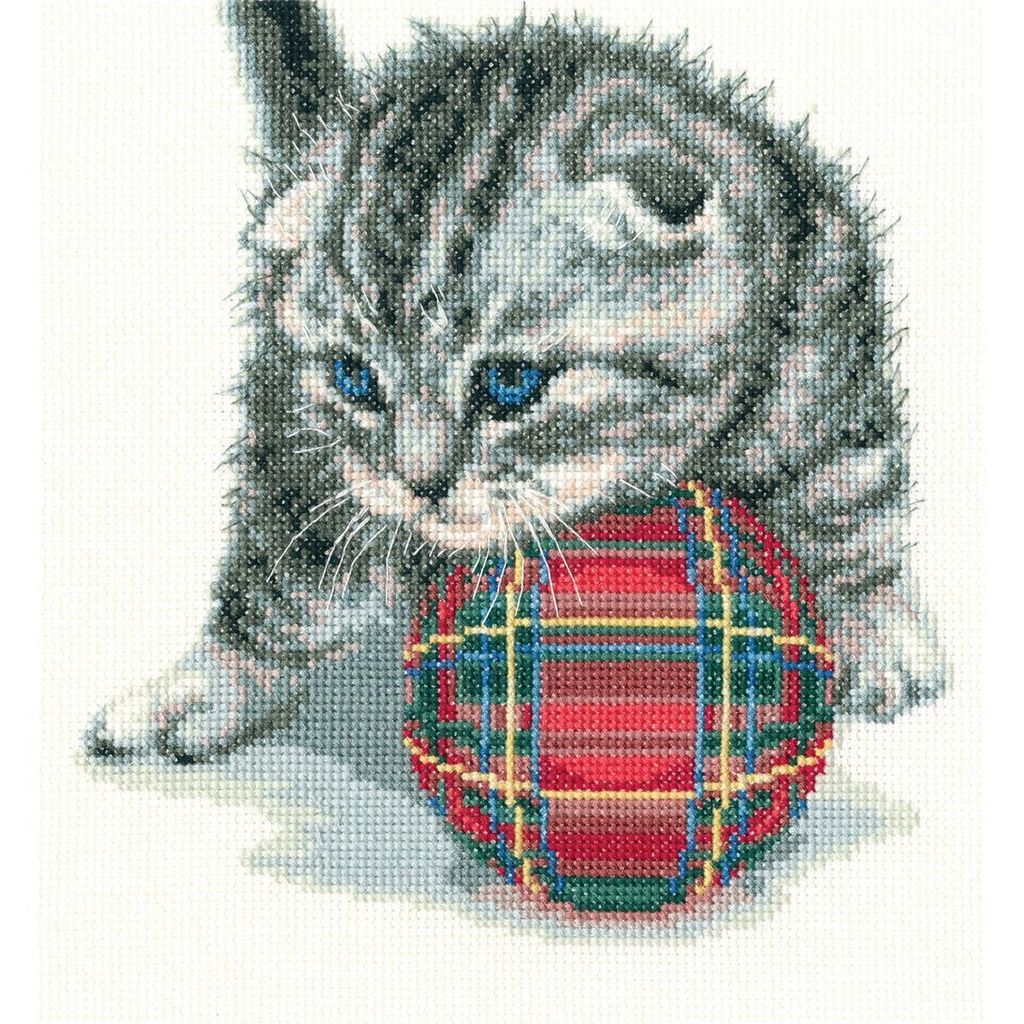 RTO Kreuzstich Set "Verspieltes Kätzchen" M708, Zählmuster, 20x20 cm