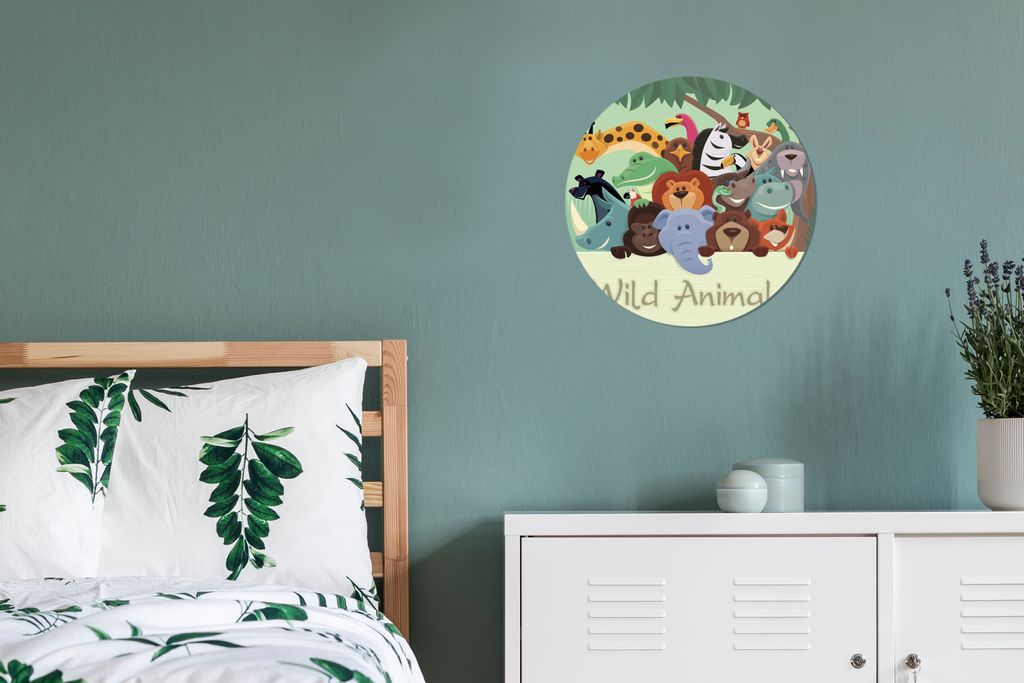 MuchoWow - Wand Bild - Wohnzimmer - Runde Bilder - Alubilder - Kunst für zu Hause - Aluminium - Wanddekoration