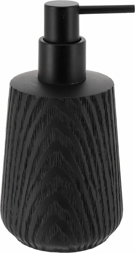 Dispenser Sapone 350ml Design Scandinavo Nero Legno - Eco Plastica