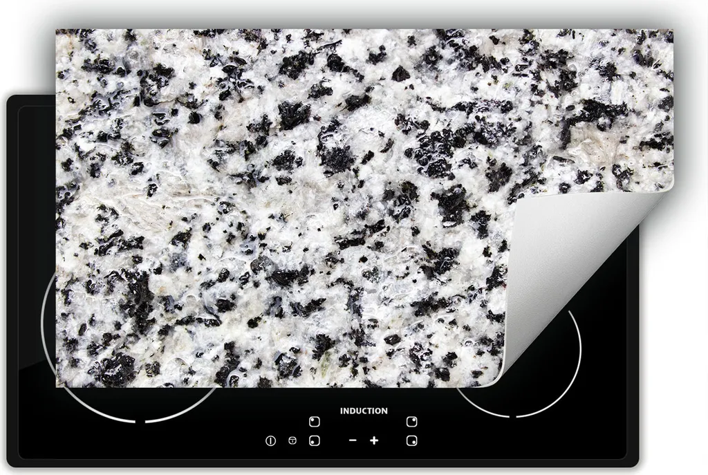 DarHaus Piastra di copertura per stufa 90x52 cm Tappetino antiscivolo Roll-up, granito