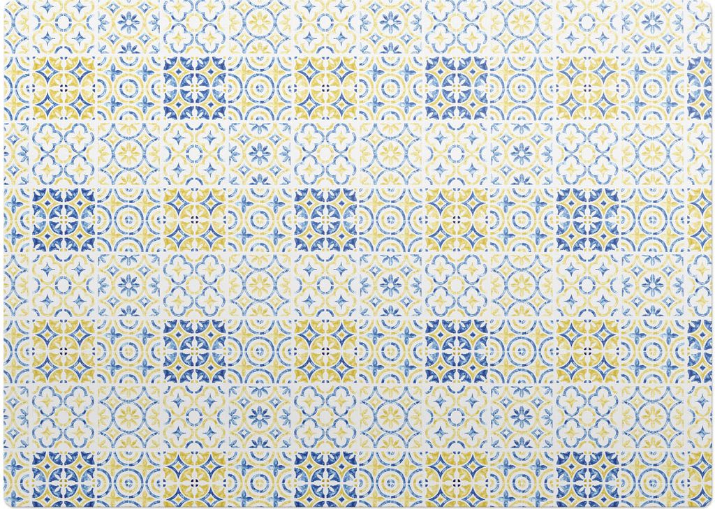 Geometrisches Retro-Muster – Bodenschutzmatte – Stuhlunterlage 140x100 cm – Rutschfest – Hartbodenmatte