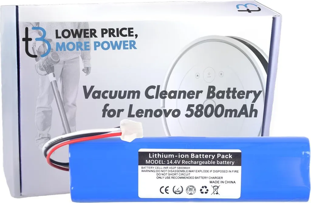 Batterie de Rechange pour Aspirateur Lenovo T1 Pro 14,4V Lithium 5800mAh