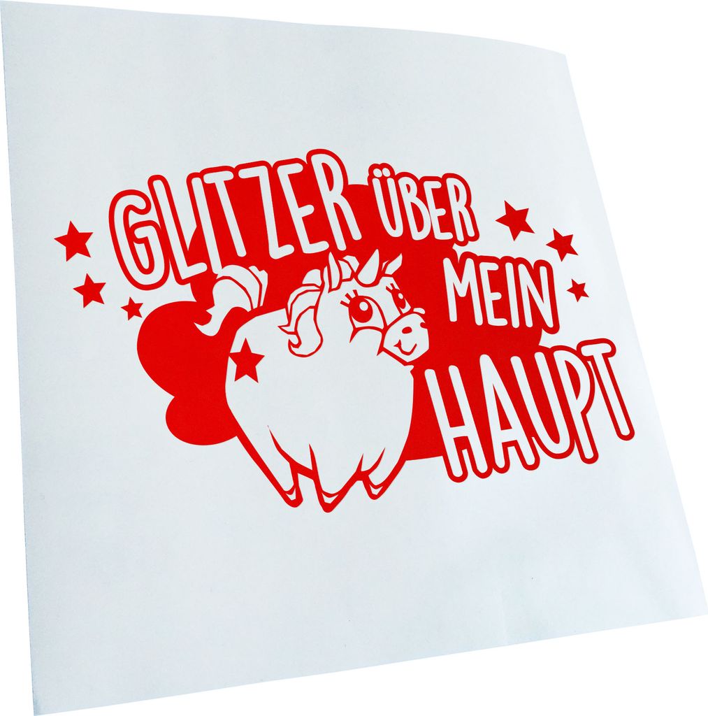 Kiwistar - Autoaufkleber - Glitzer über Mein Haupt Heckscheibe - Aufkleber für Auto Kfz Fahrrad, LKW, Truck Mofa