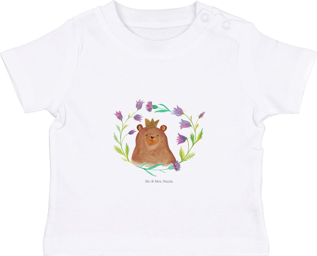 Mr. & Mrs. Panda Babyshirt Bär Königin 6. - 12. Monat - Weiß - Geschenk, Mom, Mama Ist Die Beste, Muttertag, Lieblingsmensch, Baby Oberteil, Org...