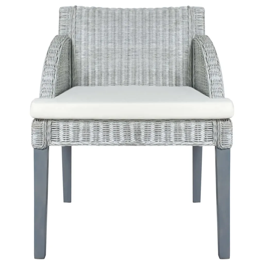 vidaXL Sedia Design Rattan Naturale Grigio e Cuscino Comfort