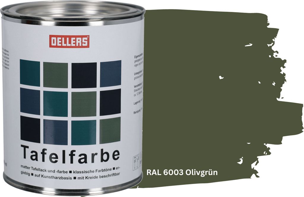 OELLERS 2in1 Tafellack RAL 6003 Olivgrün Matt 1L Tafelfarbe Produktbild 