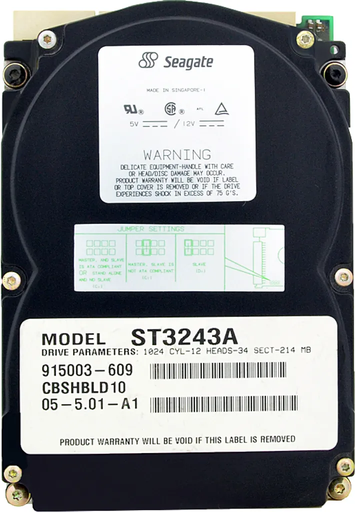 Réparer PC Vintage avec Disque Dur Seagate ST3243A 214MB IDE 3,5 ATA