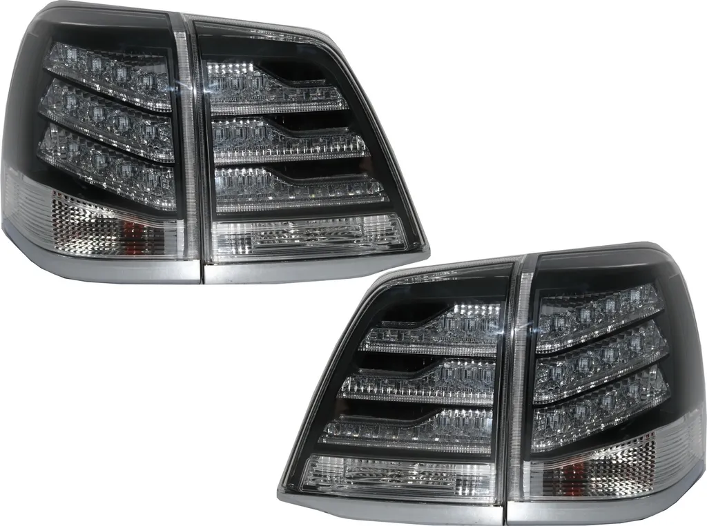 Paire de feux arrière LED Toyota Land Cruiser J200 2007-2011 Noir/Blanc