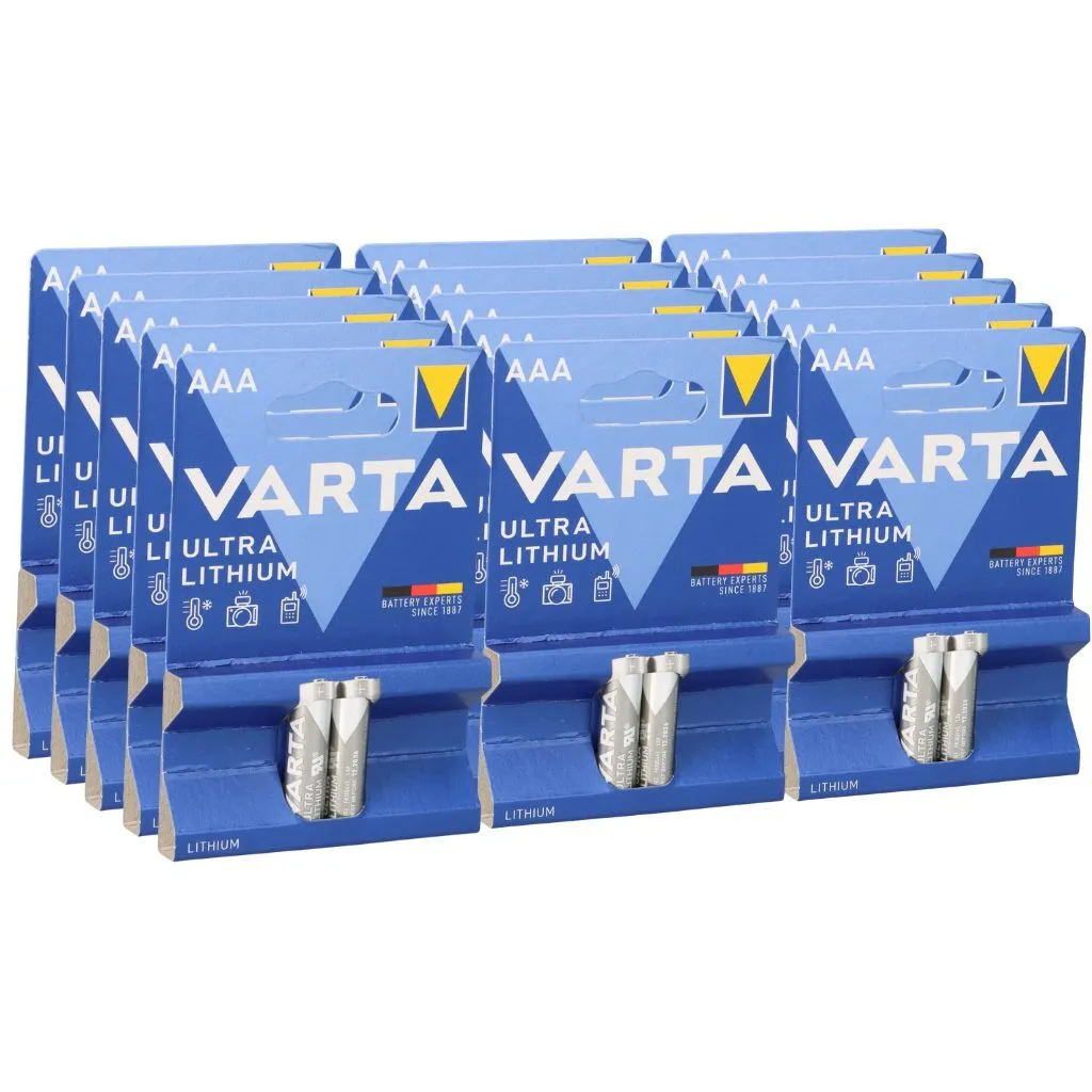 15x Varta Professional Lithium AAA Micro LR03 Blister de 2 Piles Haute Qualité
