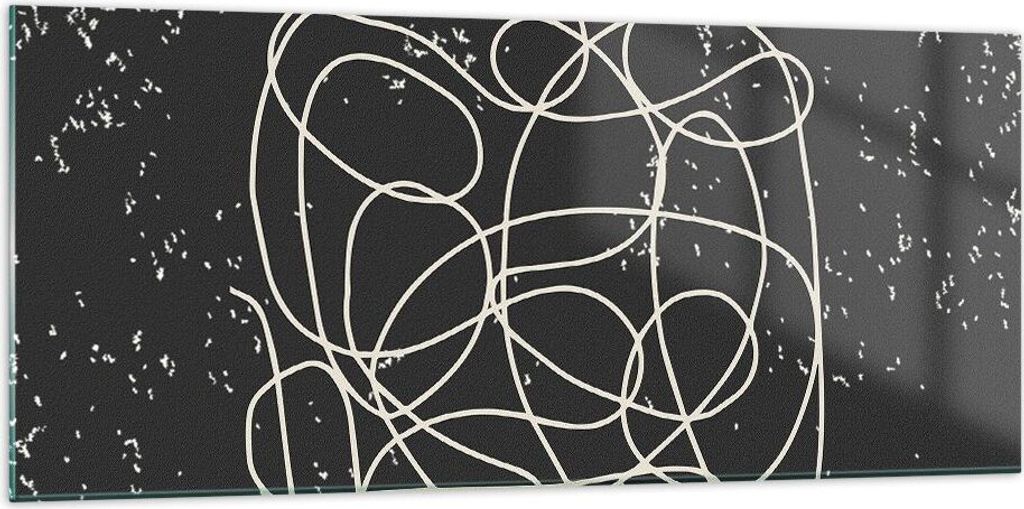 Bilder auf glas - Einteilig - Modern Linie Schwarz - 120x50cm - Glasbilder - Wandbilder - Bilder - zum Aufhängen bereit - Wanddekoration aus Glas ...