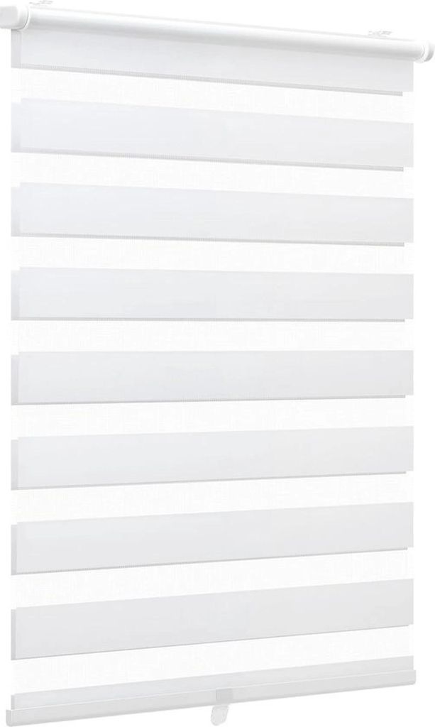Doppelrollgardine Weiss ohne Bohren mit Schnellverschluss-System für einfache Montage 40 x 150 cm
