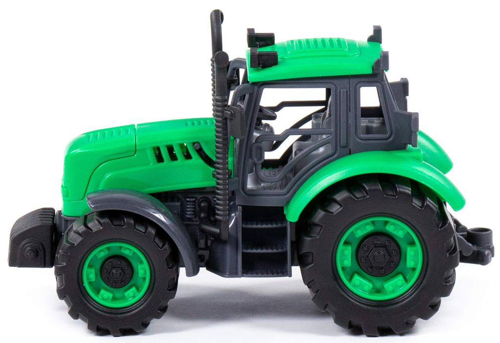 Polesie Spielzeug Traktor PROGRESS Mit Drehpflug – Blauer Schwungrad-Traktor Für Kinder Ab 3 Jahren