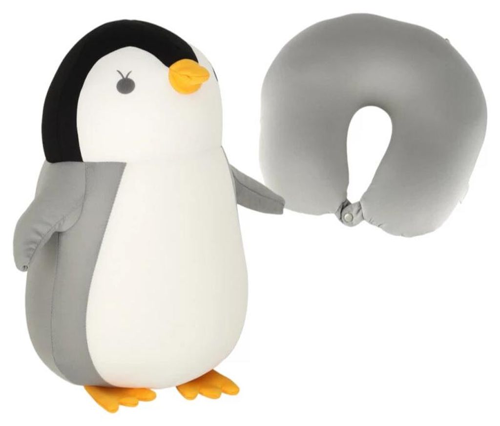 KIK KX3214 Reiskussen in de vorm van een pinguïn, 2-in-1 Productafbeelding 