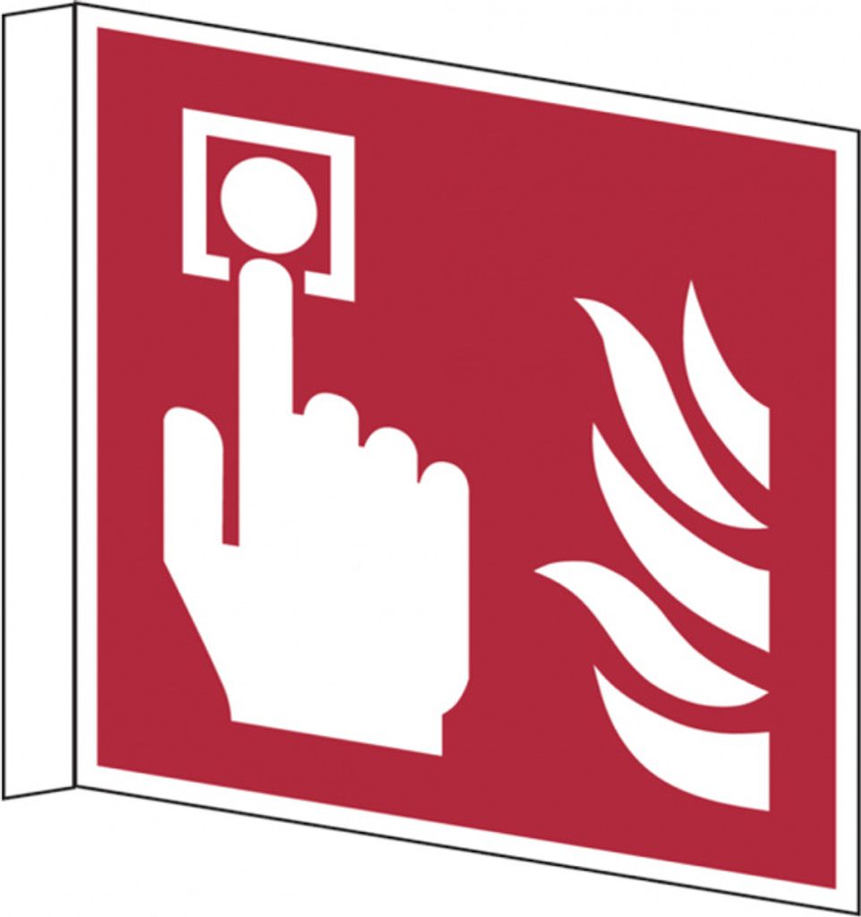 Dreifke Brandschutzzeichen, Brandmelder F005 Fahnenschild | PVC langnachleuc...