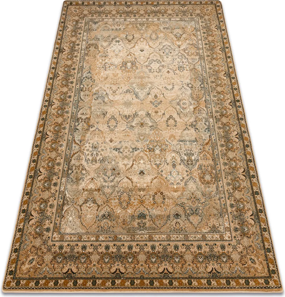 Grand tapis laine OMEGA KASHMIR pour salon cosy crème beige 170x235