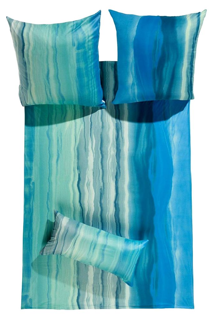 Bettwäsche Nika Mako-Interlock-Jersey türkis Größe 1x 135x200 cm + 1x 40x80 cm