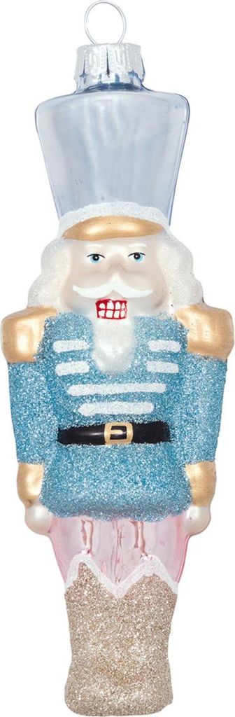 Greengate Anhänger Glas Nussknacker pale blue glitter large Produktbild 