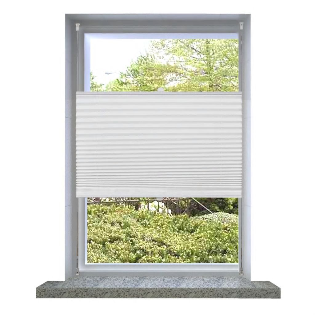 vidaXL Store plissé occultant 80×125 cm blanc Image du produit 