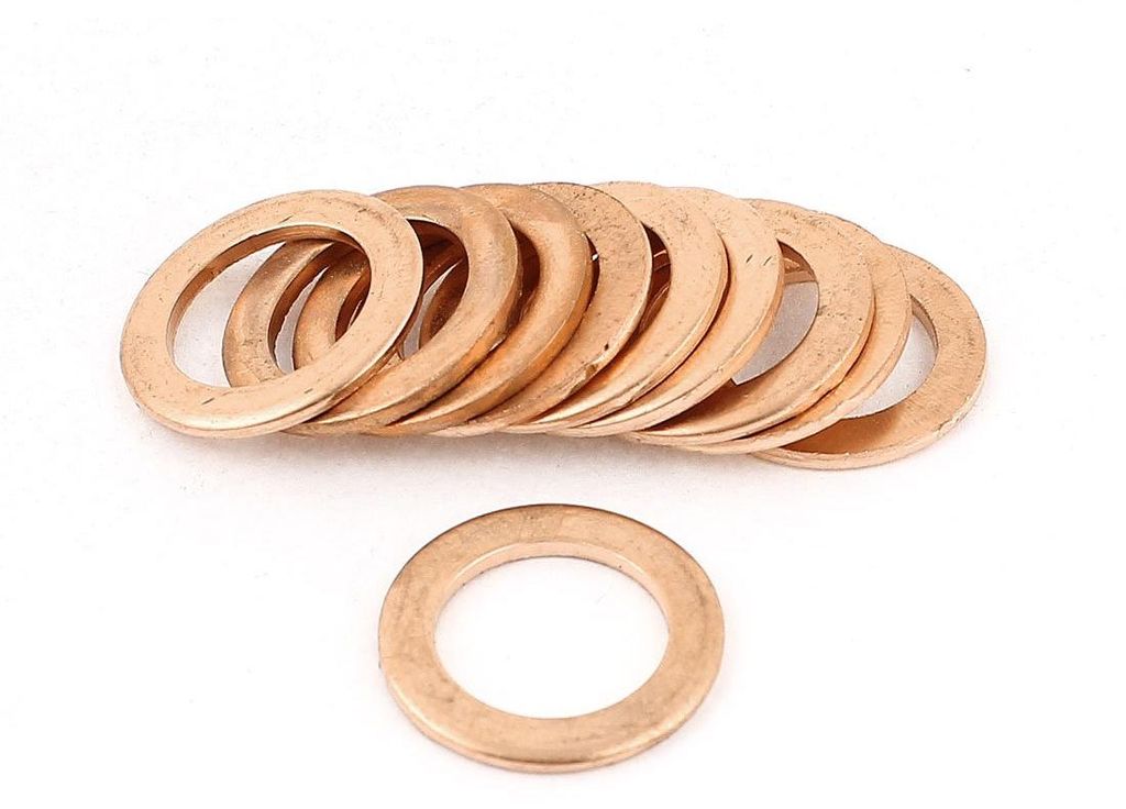 10 Stück Kupfer-Dichtungsmasse, 13 mm x 20 mm x 1,5 mm, flache Dichtung