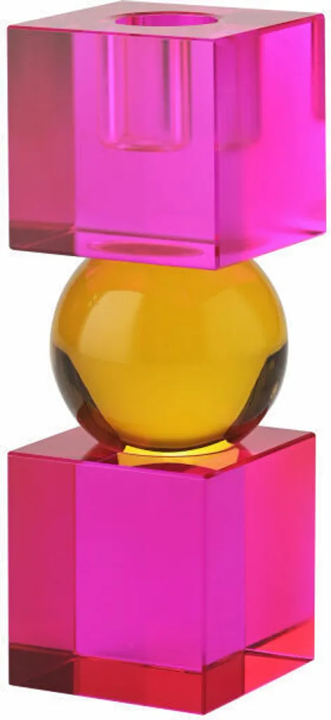 Sari 2 Cubes Gift Company: Portacandele Luxury Vetro Pink Orange