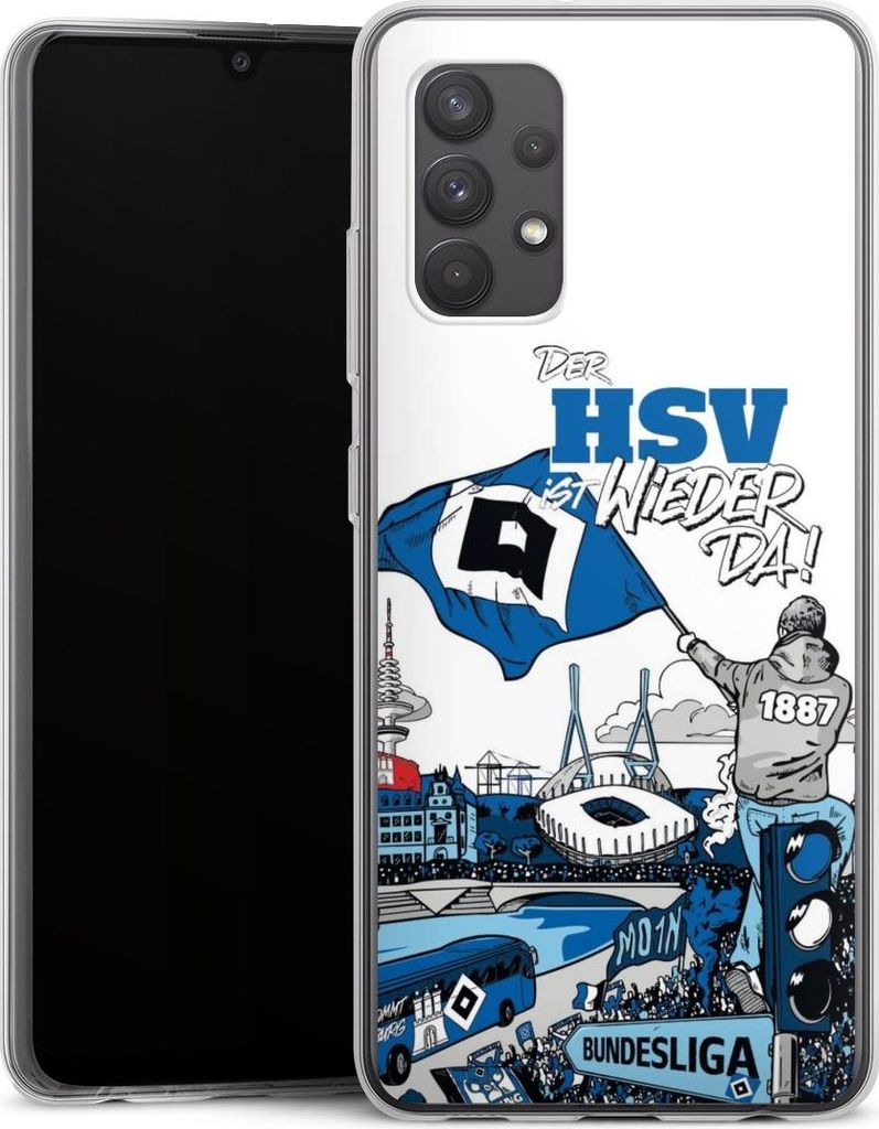 DeinDesign Handyhülle für Samsung Galaxy A32 4G Silikon Hülle Case Smartphone Schutzhülle Aufstieg Hamburger SV Offizielles Lizenzprodukt