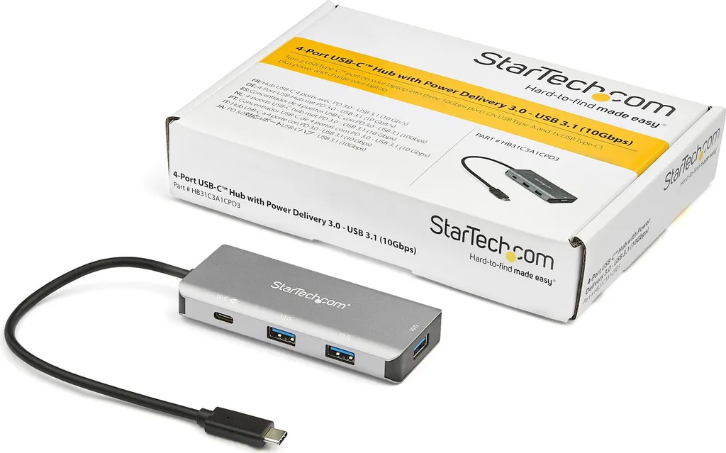 Hub USB-C StarTech.com 4 Porte 10Gbps con Ricarica Laptop 100W - 5