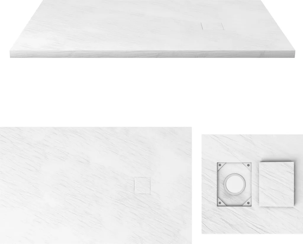 Receveur de douche antidérapant 80x140 blanc mat en SMC anti-rayures