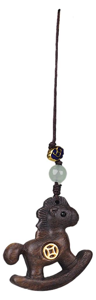 Schlüsselanhänger mit Pferdeanhänger aus Holz, Handy-Schlüsselanhänger mit Symbolen, Glückskranz, Taschenanhänger, dekoratives Accessoire