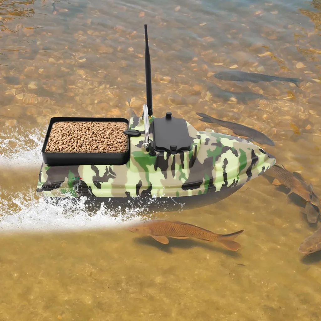 Bateau de pêche télécommandé rapide vert pour amorçage de précision - 3