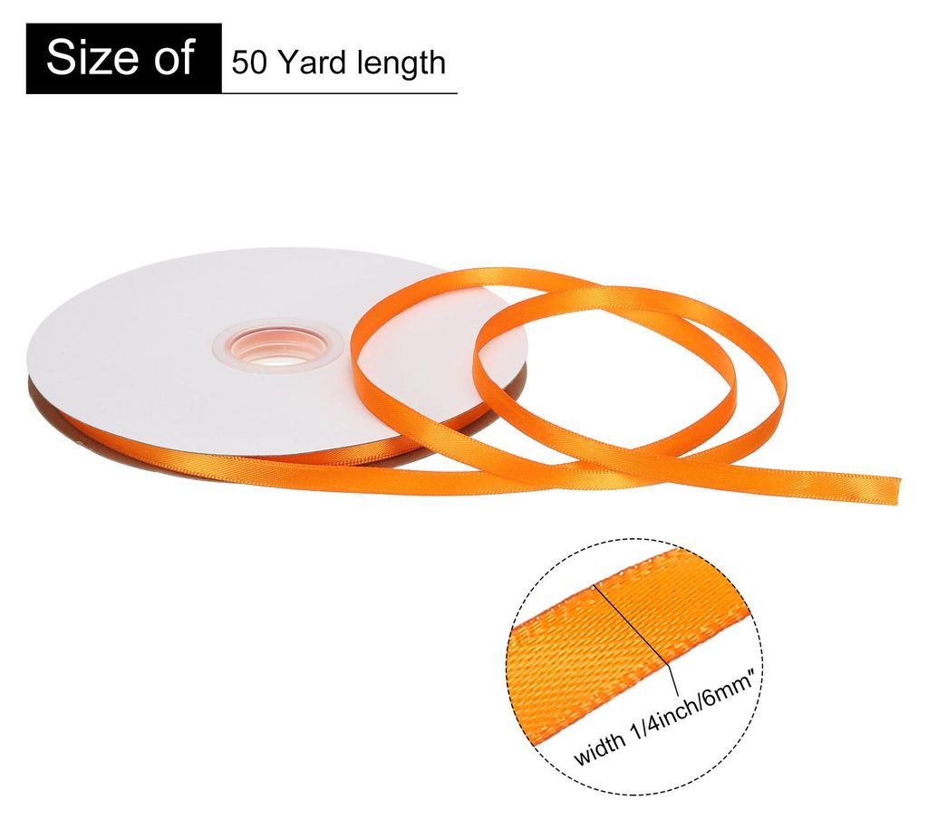 6 mm x 46 Meter Satinband, Doppelseitige Schleifenband Polyester Geschenkband fš¹r Deko Party Hochzeit Geburtstag Trauer Geschenkverpackung Band,...