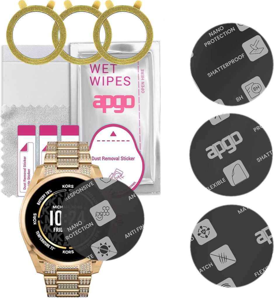 apgo 3 Stück Schutzglas, Matt, kompatibel mit Michael Kors Produktbild 