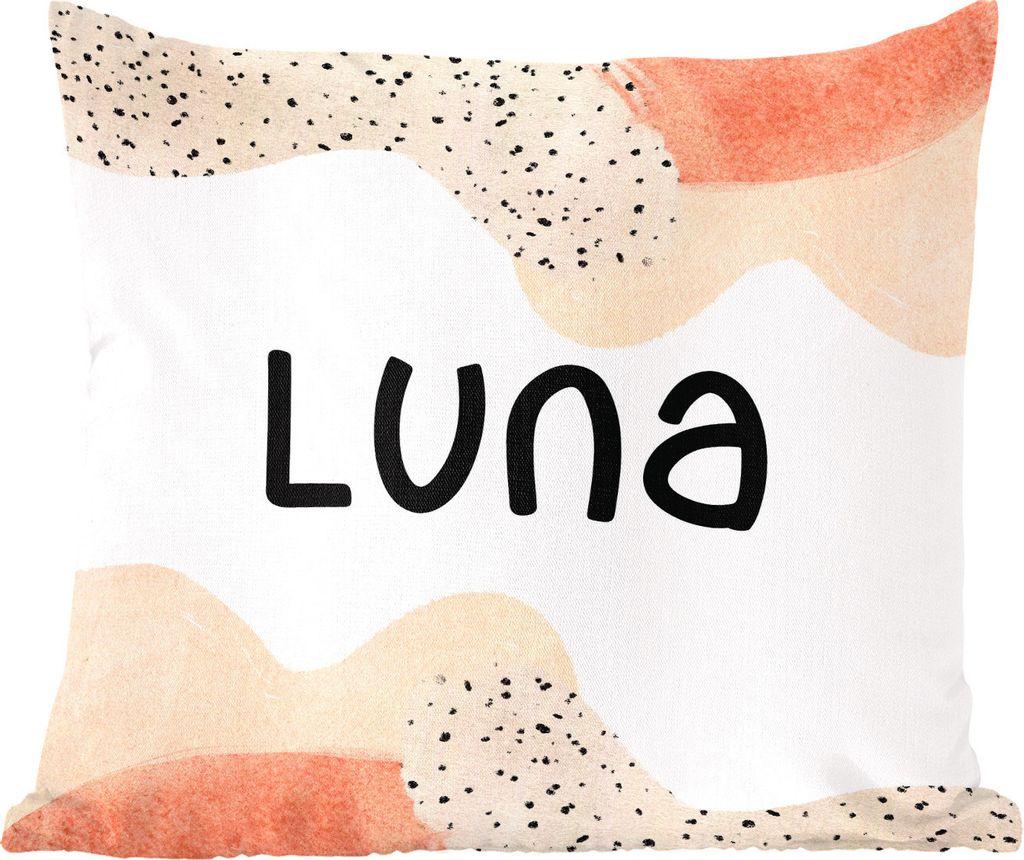 MuchoWow Zierkissen Sofakissen Wohnzimmer Dekokissen 60x60 cm Luna - Pastell - Mädchen - Sitzfläche - Foto Polster