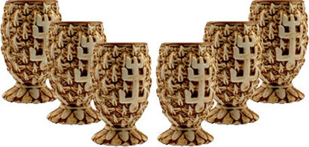 Plantation Rum Glas 6er Set Stiggins Shot Gläser 6x Tonbecher für 2cl / 4cl Tiki , Glasses, Plantation Rum Stiggins Mug, Tiki Bar