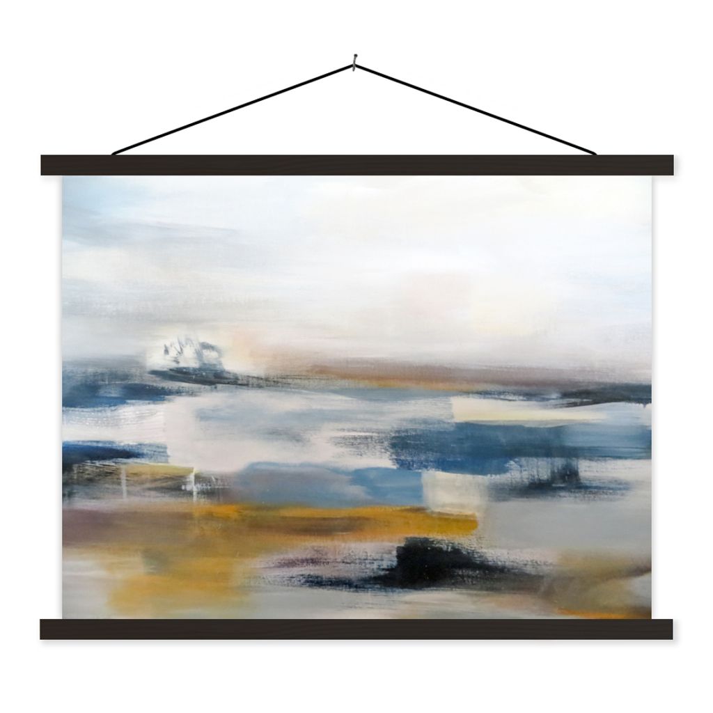 MuchoWow Textilposter Ölgemälde - Abstrakt 40x30 cm mit schwarzem Rahmen - Dekorationen