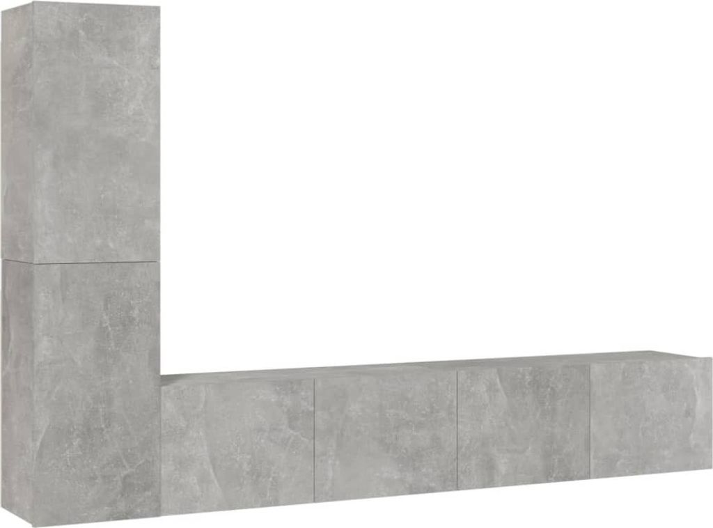 4-tlg. TV-Schrank-Set Betongrau Holzwerkstoff