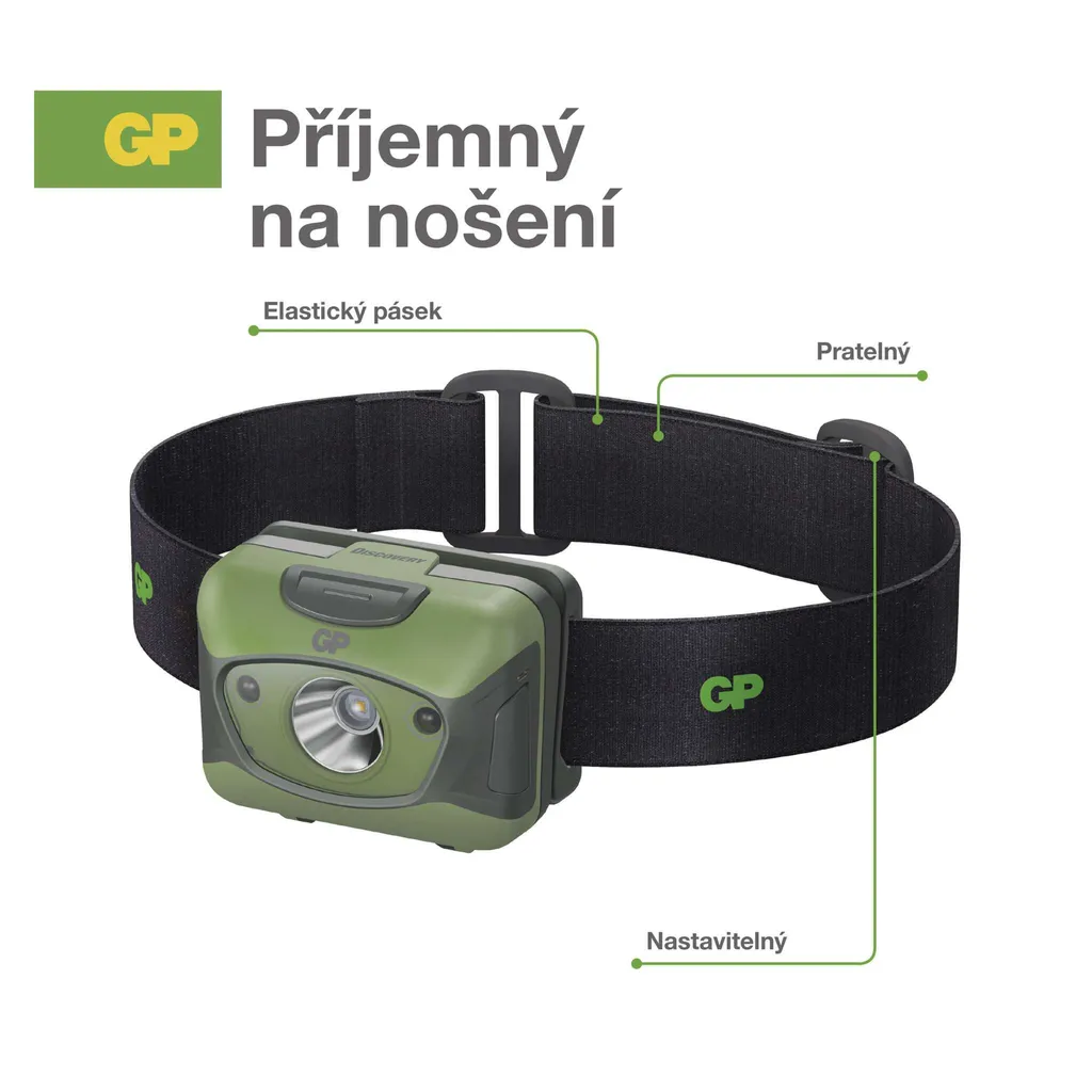 GP LED Découverte CHR41 Lampe Frontale Rechargeable 300 lm Compacte - 12