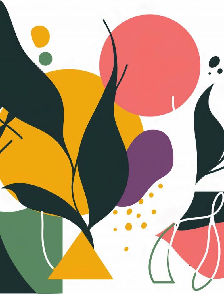 Plakat 56,6x86,4cm Farbige Botanische Abstraktion